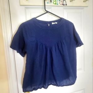 Navy S GAP Blouse Pleated Top